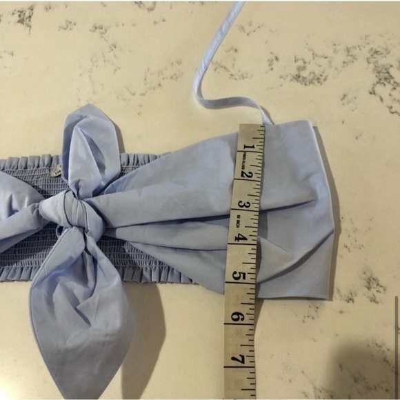 DRESS FORUM baby blue crop top front bow - Picture 9 of 16